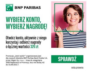 BNP Paribas Letni wybór premia do 320 zł