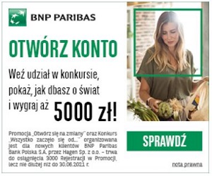 BNP Paribas 200 zł za konto + nagrody: rowery i sakwy rowerowe