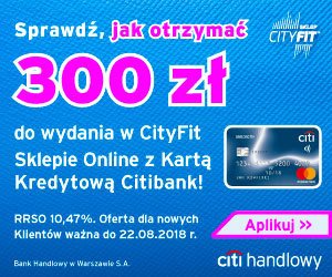 Citi Handlowy Karta kredytowa i 300 zł do City Fit
