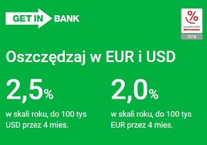 Getin Bank Konto oszczędnościowe EUR