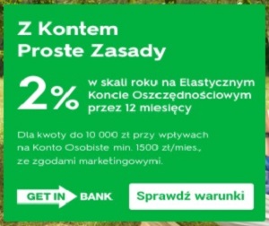Getin Bank Konto PROSTE ZASADY + 3,5%